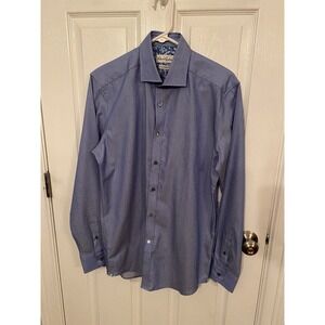 Robert Graham Shirt Mens Size 39 15.5 Tailored Fit long sleeve polka dot Blue